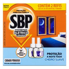 Inseticida Sbp Eletrico Liquido 45 Noite Refil 2un 35ml