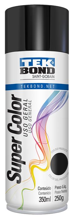 Tinta Spray Tekbond Preto Brilhante 350ml