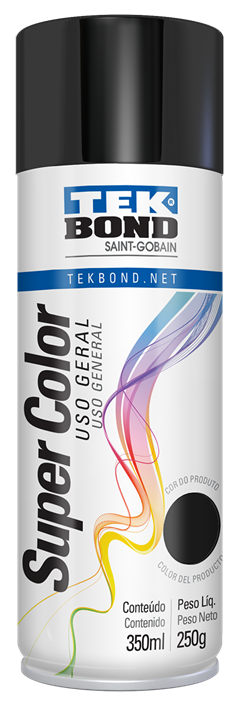 Tinta Spray Tekbond Preto Brilhante 350ml