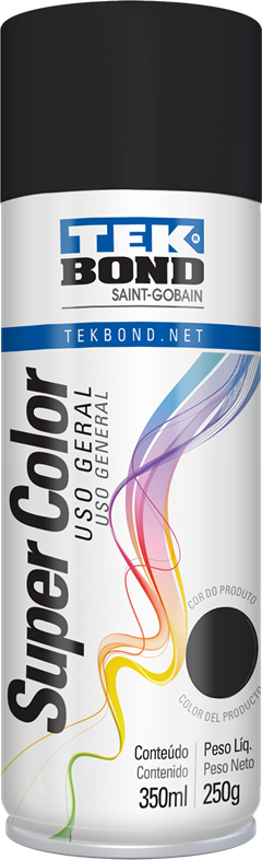 Tinta Spray Tekbond Preto Fosco 350ml