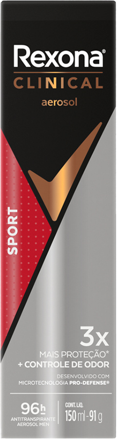 Desodorante Aerossol Rexona Men Clinical Sport 150ml