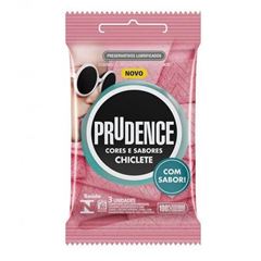 Preservativo Prudence Lubrificado Sabores Chiclete 3un