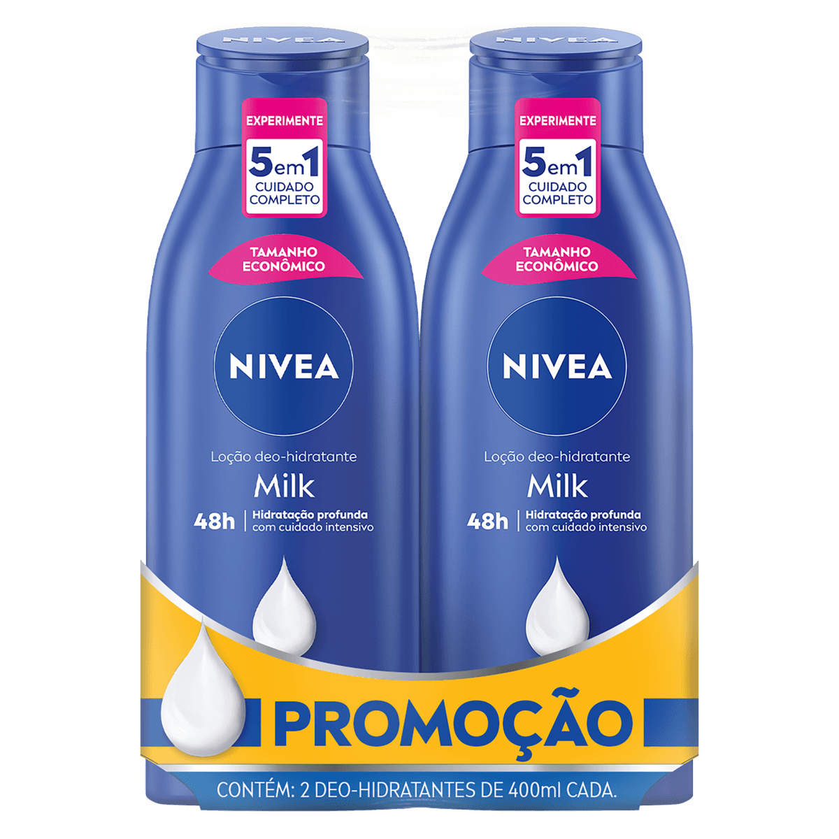 Locao Hidratante Nivea Milk Extra Seca 400ml 2un Promo