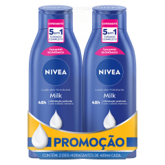 Locao Hidratante Nivea Milk Extra Seca 400ml 2un Promo