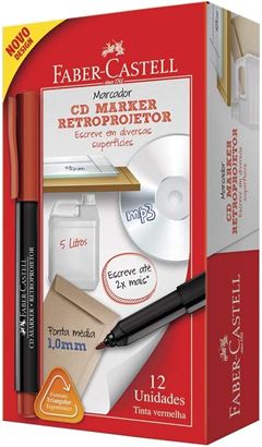Marcador Cd/Dvd/Retro Faber Castell 1.0 Vermelho