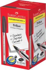 Caneta Faber Castell Esferografica Trilux Preto