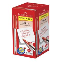 Caneta Faber Castell Esferografica Trilux Vermelho