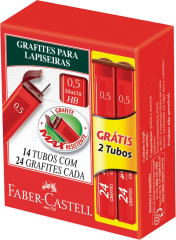 Grafite Faber Castell 0.5 Lv14 Pg12 Com 24 Minas Hb