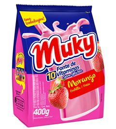 Achocolatado Muky Morango Sachet 400g
