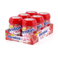 Chicle Mentos Pure Fresh Morango Pote 56g