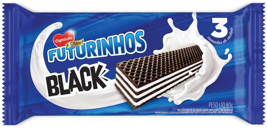Biscoito Capricche Wafer Black 80g