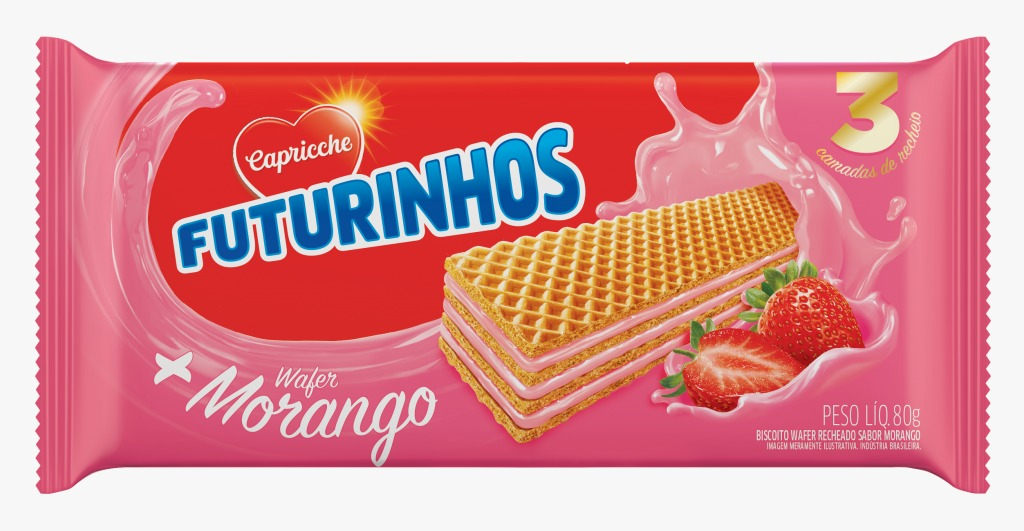 Biscoito Capricche Wafer Morango 80g