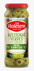 Azeitona Verde La Violetera Sem Caroco Vidro 160g