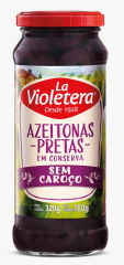 Azeitona Preta La Violetera Sem Caroco Vidro 160g