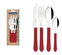 Faqueiro Inox Tramontina Cabo Vermelho 12pcs