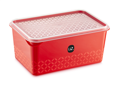 Pote Plastico Uz Multiuso Retangular Vermelho 2l