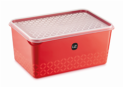 Pote Plastico Uz Multiuso Retangular Vermelho 3l