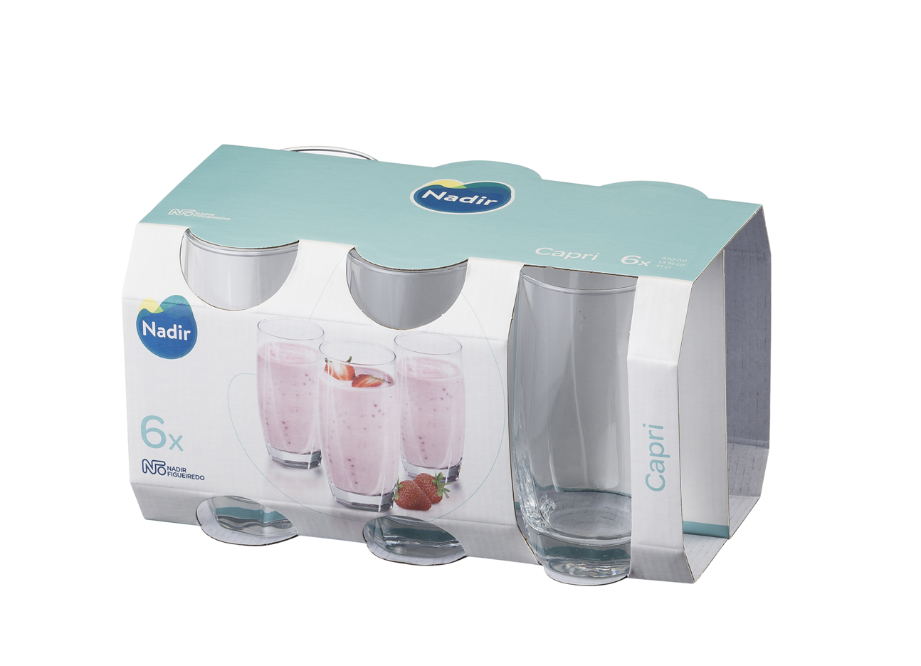 Jogo Copo De Vidro Long Drink Nadir Capri 410ml