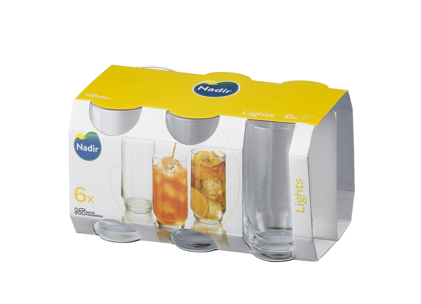 Jogo Copo De Vidro Long Drink Nadir Light 410ml