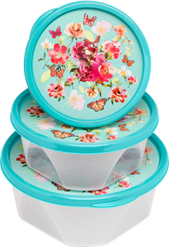 Conjunto Pote Plastico Jaguar Redondo Art 3pcs