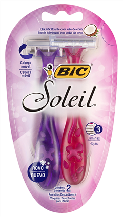 Aparelho Bic Soleil 3 Feminino Movel Rosa Roxo 2un