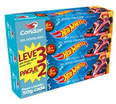 Creme Dental Infantil Condor Hot Wheels 50g Lv3 Pg2