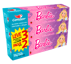 Creme Dental Infantil Condor Barbie Morango 50g Lv3 Pg2