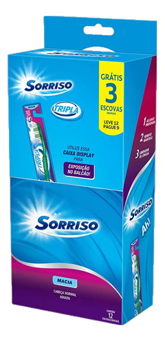 Escova Dental Sorriso Tripla 123 Macia Lv12 Pg9