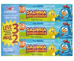 Creme Dental Infantil Condor Galinha Pintadinha 50g 3un