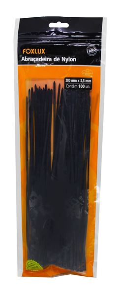 Abracadeira Foxlux Preta 3,5x280mm