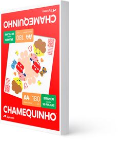 Papel A4 Chamequinho Branco 180g 50fls