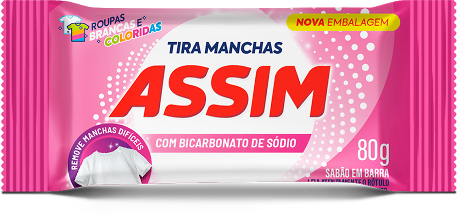 Sabao Pedaco Assim Tira Manchas Rosa 80g