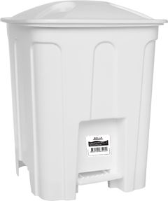 Lixeira Plastica Bella Com Pedal Branca 15l