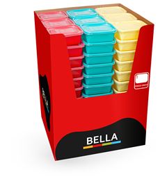 Pote Plastico Bella Retangular Sortido 750ml