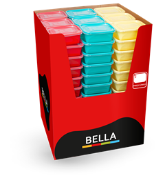 Pote Plastico Bella Retangular Sortido 750ml