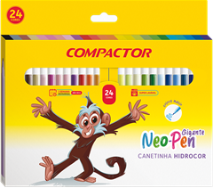 Canetinha Hidrografica Compactor Gd Neopen 24 Cores