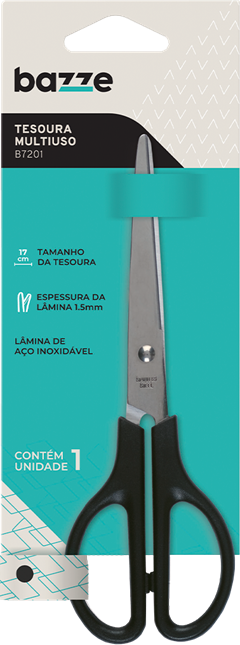 Tesoura Multiuso Bazze 17cm Preto
