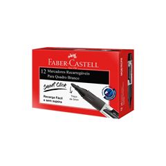 Marcador Quadro Branco Faber Castell Recarregavel Preto
