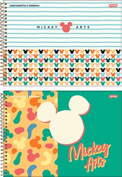 Caderno Jandaia Cartografia Mickey Arts Cd Esp 80fls