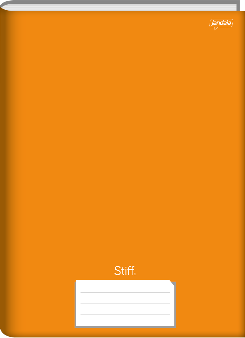 Caderno Jandaia Stiff Universitario Cd Cost 96fls Laranja