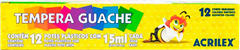 Tinta Guache Acrilex 12 Cores 15ml