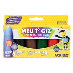 Giz De Cera Acrilex Meu Primeiro Giz 6 Cores