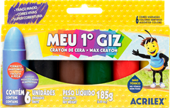 Giz De Cera Acrilex Meu Primeiro Giz 6 Cores
