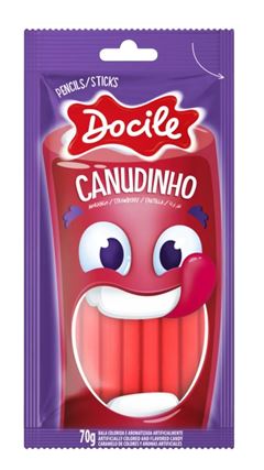 Bala Docile Canudinho Morango 70g