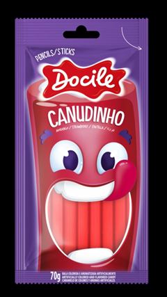 Goma Canudinho Docile Morango 70g