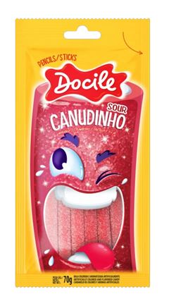 Bala Docile Canudinho Morango Citrico 70g
