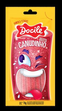 Goma Canudinho Docile Morango Citrico 70g