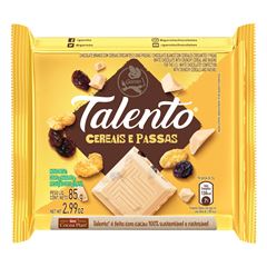 Chocolate Talento Branco Com Passas E Cereais 85g
