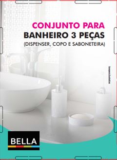 Jogo Banheiro Bella Plastico Branco 3pcs
