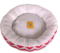 Cama Para Pet Bella Redonda Vermelha 53x53x10cm